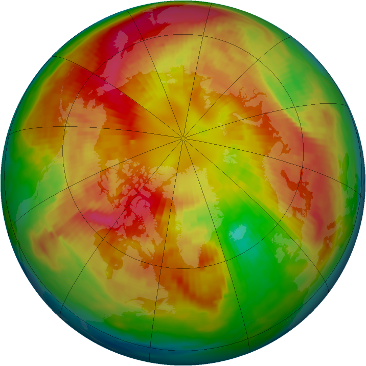 Arctic ozone map for 07 March 1988